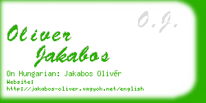 oliver jakabos business card